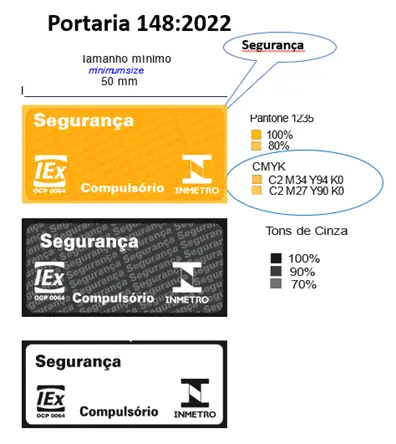 Selos de Identificação da Conformidade para o Produto